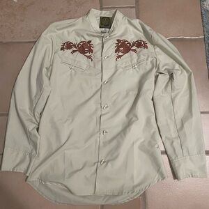 Espuela De Oro Embroidered Horse Collarless Western  Shirt Size M (38)